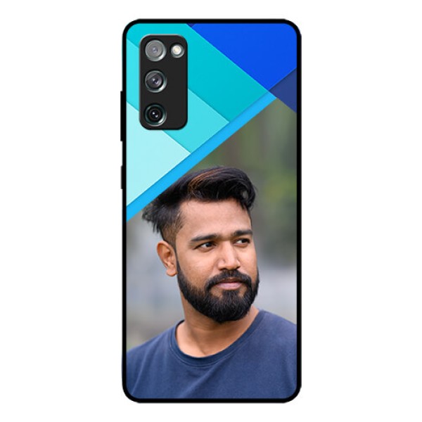 Galaxy S20 Fe Custom Glass Phone Case - Blue Pattern Design Galaxy S20 Fe Custom Glass Phone Case - Blue Pattern Design