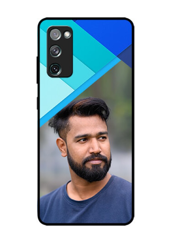Galaxy S20 Fe Custom Glass Phone Case  - Blue Pattern Design