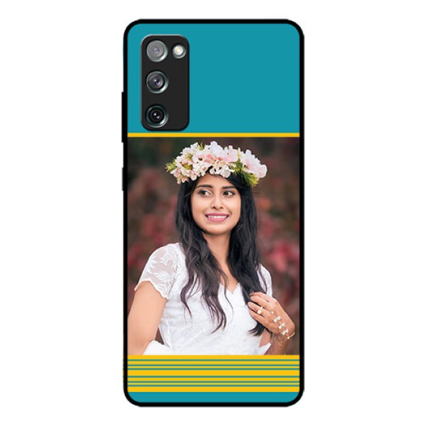 Galaxy S20 Fe Custom Glass Phone Case  - Yellow & Blue Design 