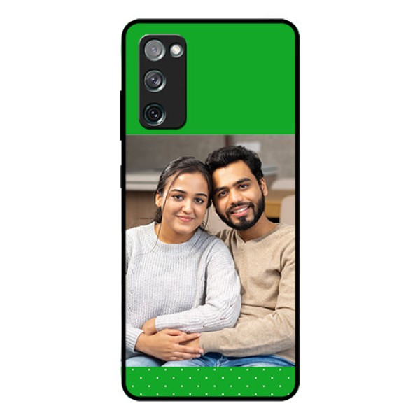 Galaxy S20 Fe Personalized Glass Phone Case  - Green Pattern Design
