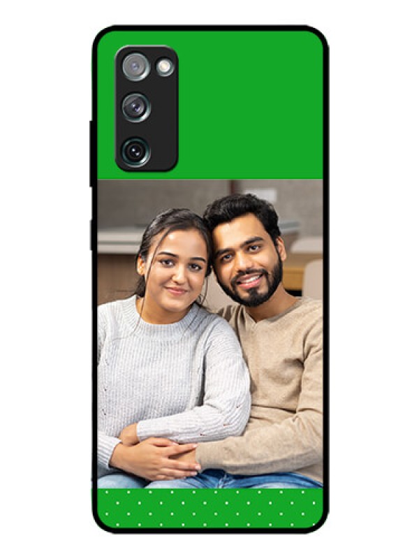 Custom Galaxy S20 Fe Personalized Glass Phone Case  - Green Pattern Design