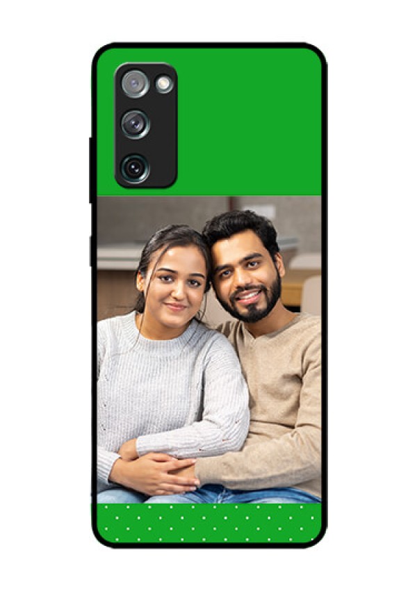 Galaxy S20 Fe Personalized Glass Phone Case  - Green Pattern Design