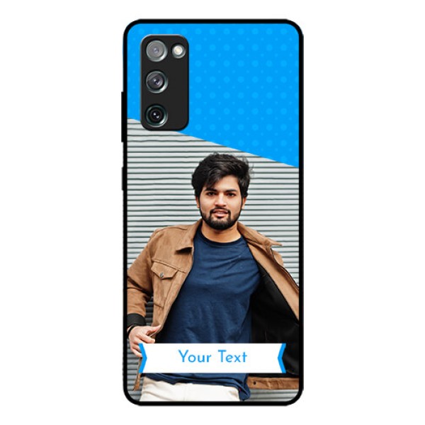 Galaxy S20 Fe Photo Printing on Glass Case  - Simple Blue Color Design