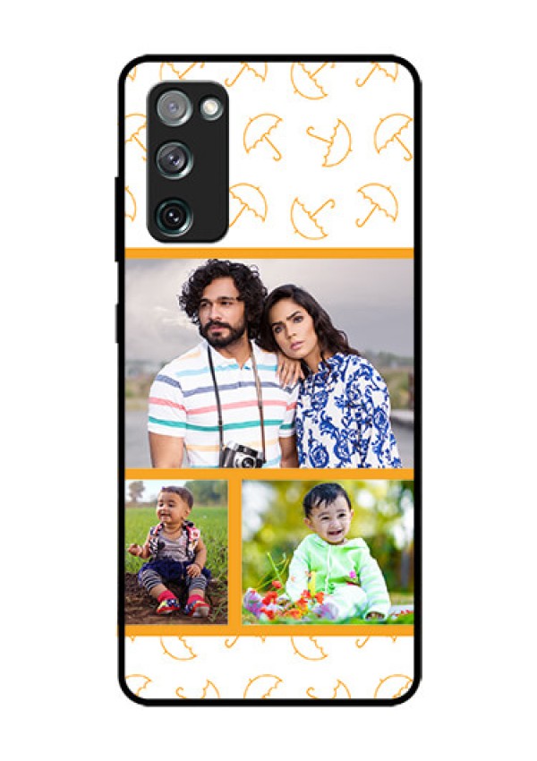Galaxy S20 Fe Custom Glass Mobile Case  - Yellow Pattern Design
