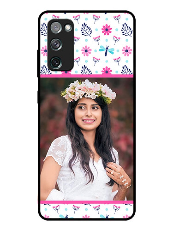 Custom Galaxy S20 Fe Photo Printing on Glass Case  - Colorful Flower Design