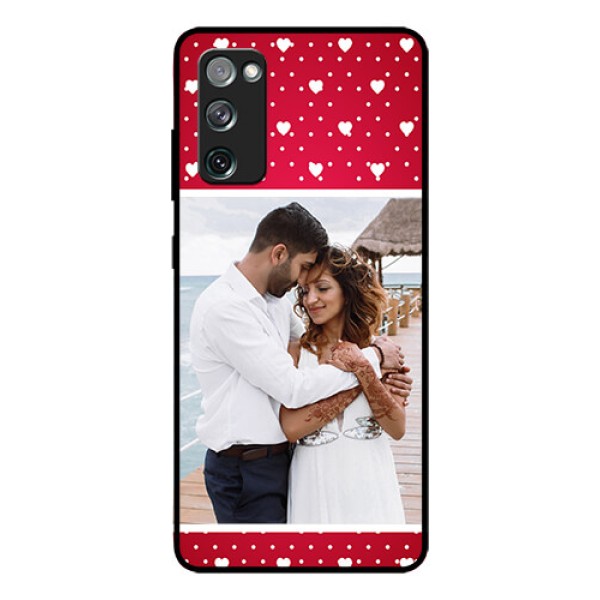 Galaxy S20 Fe Photo Printing on Glass Case  - Hearts Mobile Case Design