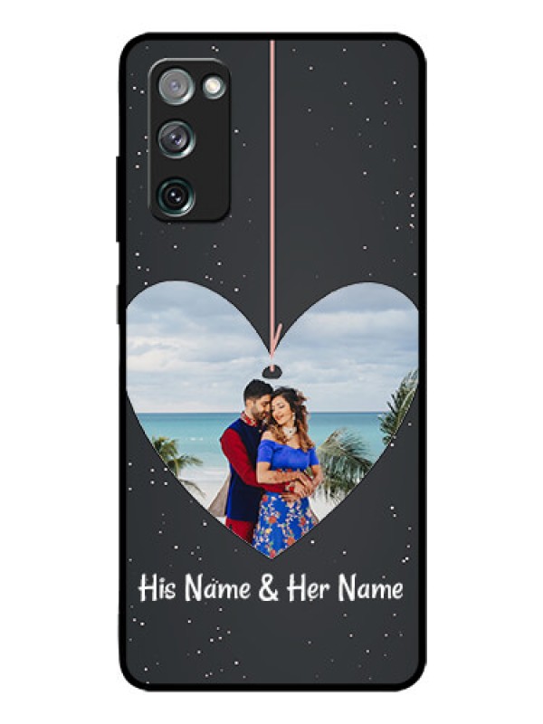 Custom Galaxy S20 Fe Custom Glass Phone Case  - Hanging Heart Design