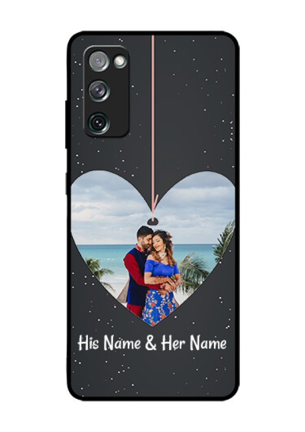 Galaxy S20 Fe Custom Glass Phone Case  - Hanging Heart Design