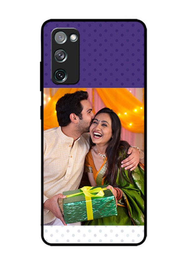 Galaxy S20 Fe Personalized Glass Phone Case  - Violet Pattern Design