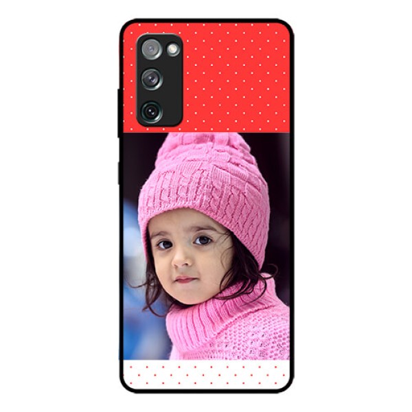 Galaxy S20 Fe Photo Printing on Glass Case  - Red Pattern Design