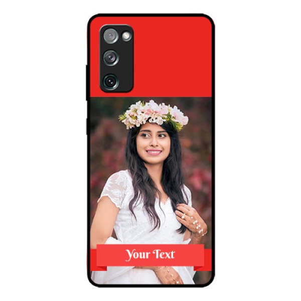 Galaxy S20 Fe Custom Glass Phone Case  - Simple Red Color Design