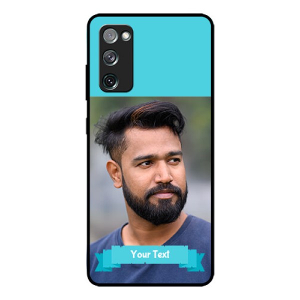Galaxy S20 Fe Personalized Glass Phone Case - Simple Blue Color Design Galaxy S20 Fe Personalized Glass Phone Case - Simple Blue Color Design