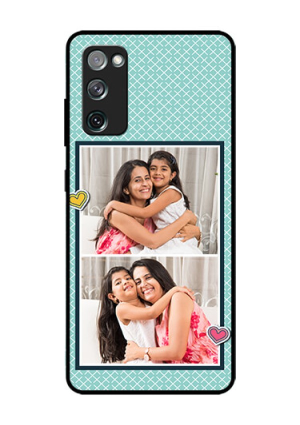 Galaxy S20 Fe Custom Glass Phone Case  - 2 Image Holder with Pattern Design