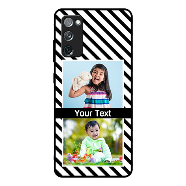 Galaxy S20 Fe Photo Printing on Glass Case - Black And White Stripes Design Galaxy S20 Fe Photo Printing on Glass Case - Black And White Stripes Design