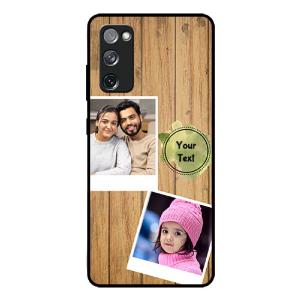 Galaxy S20 Fe Custom Glass Phone Case  - Wooden Texture Design