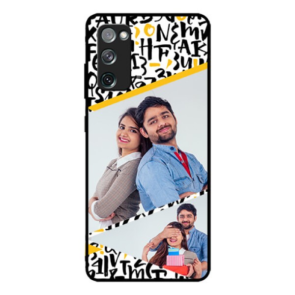 Galaxy S20 Fe Custom Glass Mobile Case  - Letters Pattern Design