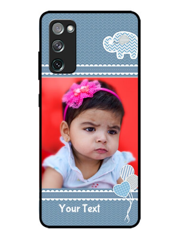 Custom Galaxy S20 Fe Photo Printing on Glass Case  - with Kids Pattern Design