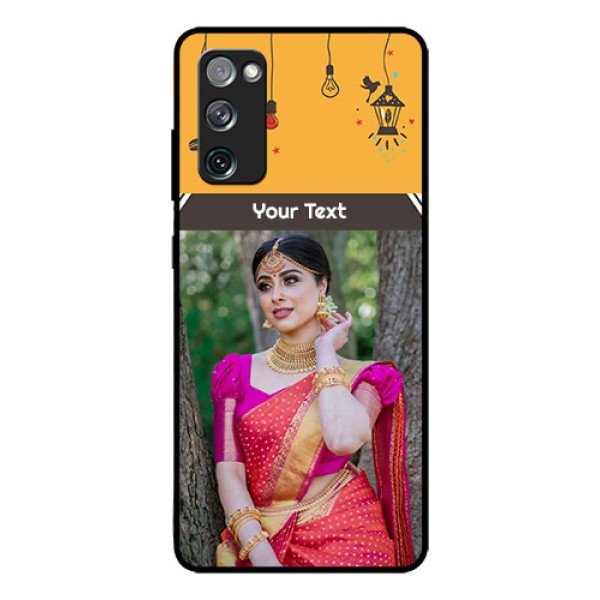 Galaxy S20 Fe Custom Glass Mobile Case  - with Family Picture and Icons 