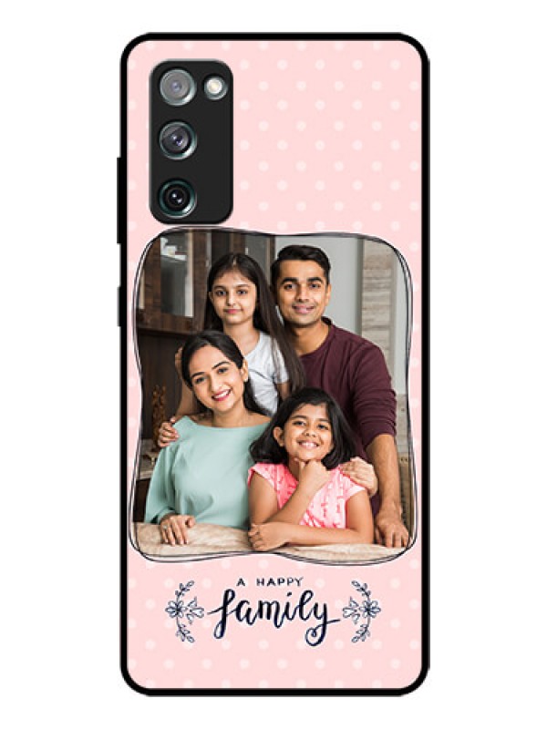 Custom Galaxy S20 Fe Custom Glass Phone Case  - Family with Dots Design