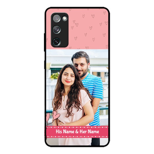 Galaxy S20 Fe Personalized Glass Phone Case - Love Design Peach Color Galaxy S20 Fe Personalized Glass Phone Case - Love Design Peach Color