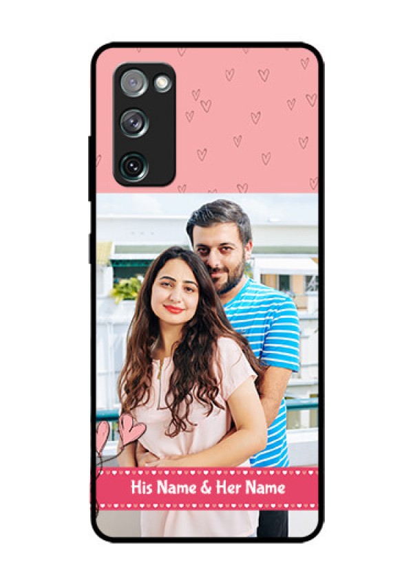 Galaxy S20 Fe Personalized Glass Phone Case  - Love Design Peach Color
