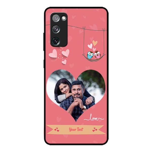 Galaxy S20 Fe Personalized Glass Phone Case  - Peach Color Love Design 