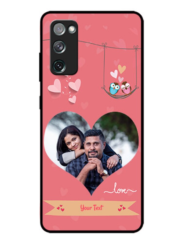 Custom Galaxy S20 Fe Personalized Glass Phone Case  - Peach Color Love Design 