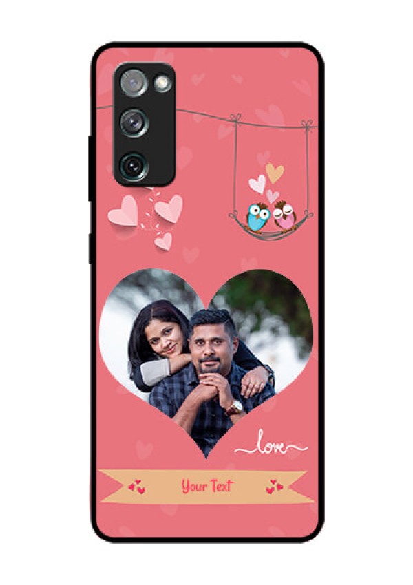 Galaxy S20 Fe Personalized Glass Phone Case  - Peach Color Love Design 