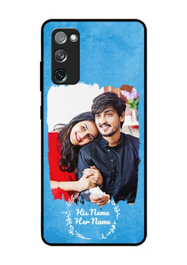 Galaxy S20 Fe Custom Glass Phone Case - Blue Color Vintage Design