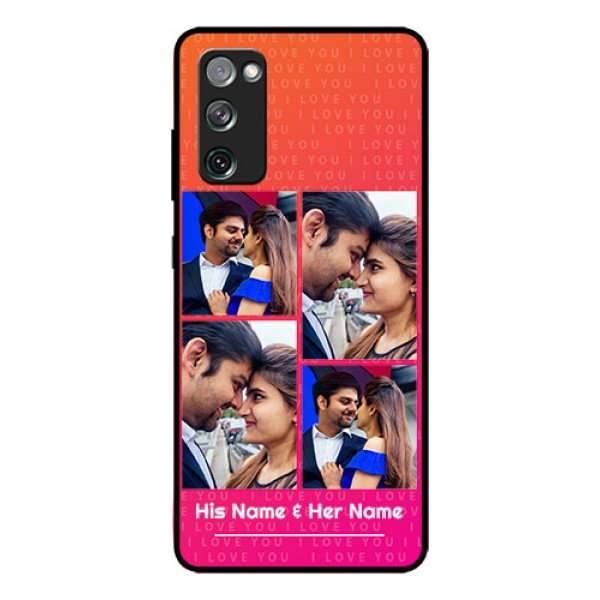 Galaxy S20 Fe Custom Glass Phone Case  - I Love You Pink Design