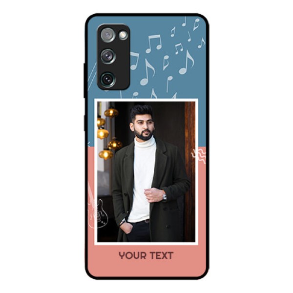Galaxy S20 Fe Photo Printing on Glass Case - with Color Musical Note Design Galaxy S20 Fe Photo Printing on Glass Case - with Color Musical Note Design