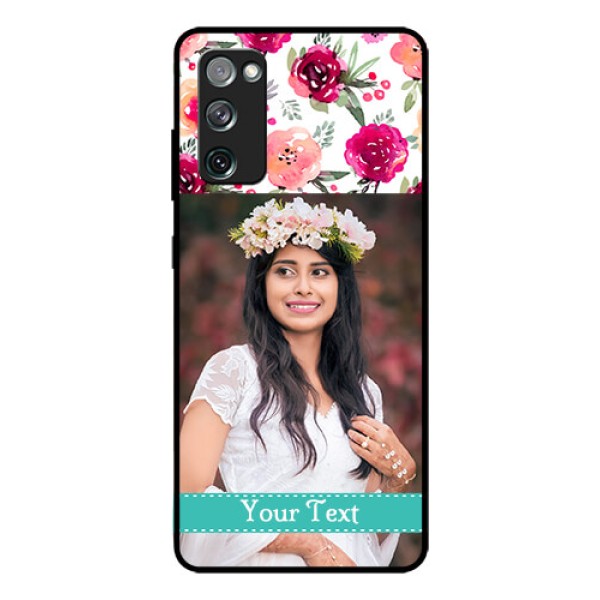 Galaxy S20 Fe Custom Glass Phone Case  - Watercolor Floral Design