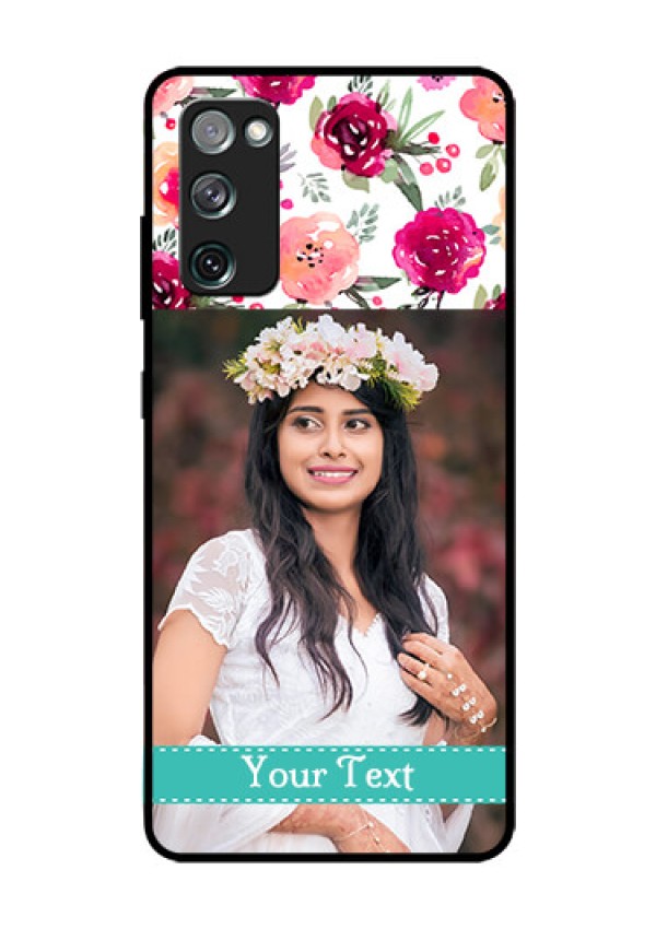 Galaxy S20 Fe Custom Glass Phone Case  - Watercolor Floral Design