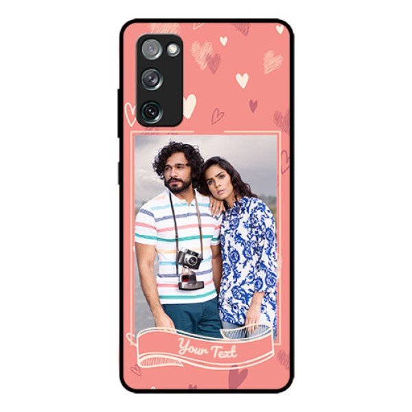 Galaxy S20 Fe Custom Glass Phone Case  - Love doodle art Design
