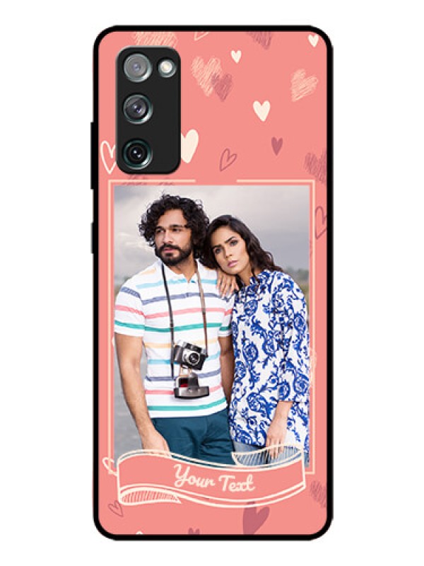 Custom Galaxy S20 Fe Custom Glass Phone Case  - Love doodle art Design