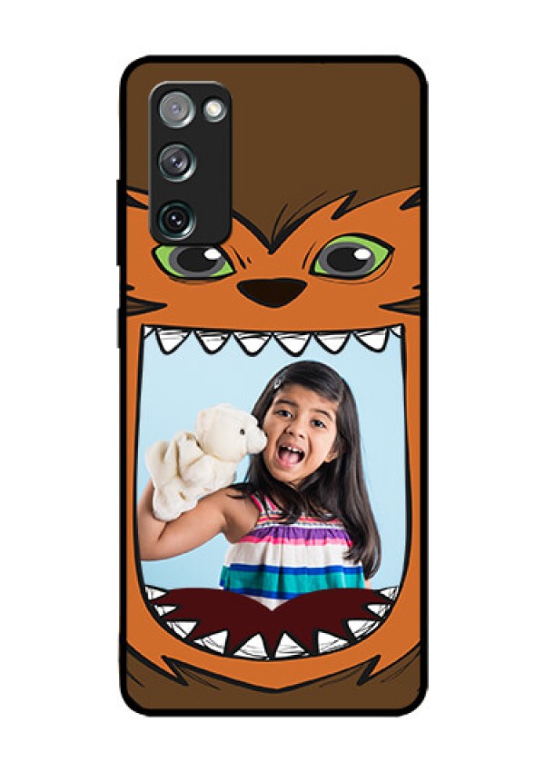 Galaxy S20 Fe Photo Printing on Glass Case  - Owl Monster Back Case Design