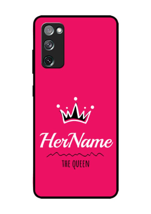 Galaxy S20 Fe Glass Phone Case Queen with Name