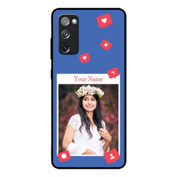 Galaxy S20 FE Custom Glass Phone Case - Like Share And Comment Design