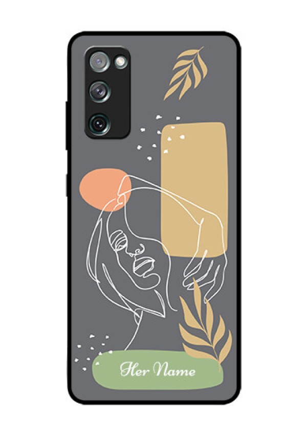 Galaxy S20 FE Custom Glass Phone Case - Gazing Woman line art Design