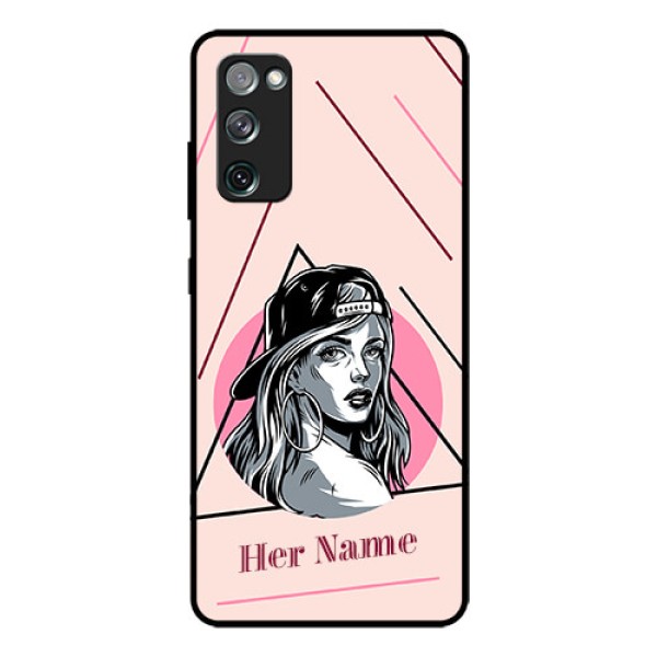 Galaxy S20 FE Personalized Glass Phone Case - Rockstar Girl Design Galaxy S20 FE Personalized Glass Phone Case - Rockstar Girl Design