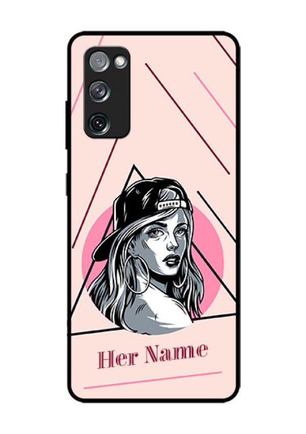 Galaxy S20 FE Personalized Glass Phone Case - Rockstar Girl Design