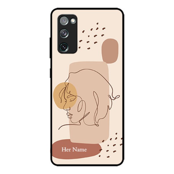 Galaxy S20 FE Photo Printing on Glass Case - Calm Woman line art Design Galaxy S20 FE Photo Printing on Glass Case - Calm Woman line art Design