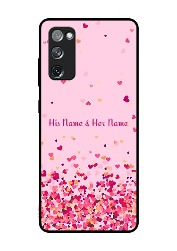 Galaxy S20 FE Photo Printing on Glass Case - Floating Hearts Design