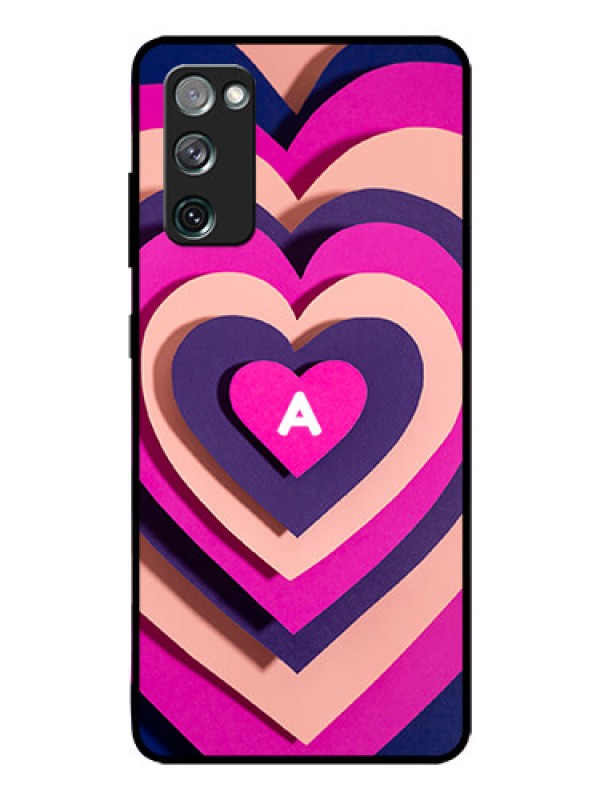 Custom Galaxy S20 FE Custom Glass Mobile Case - Cute Heart Pattern Design