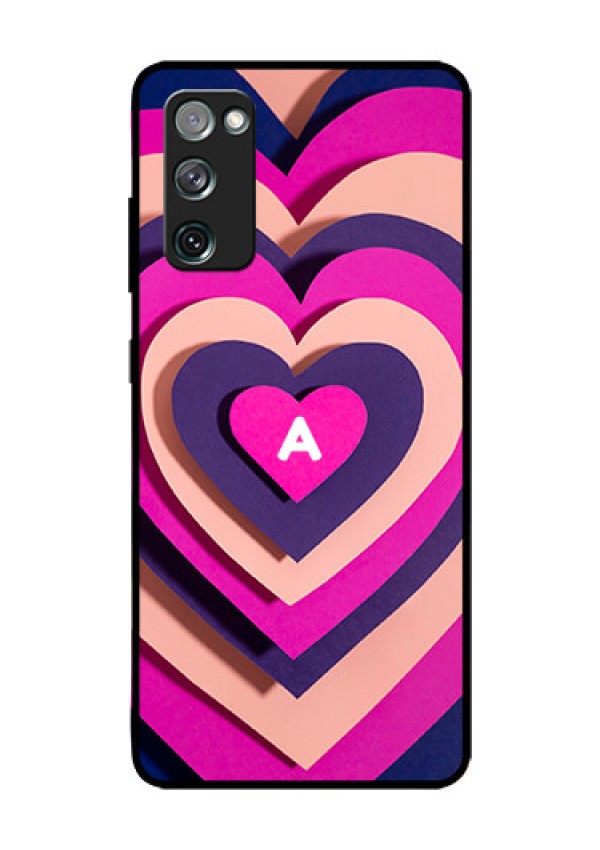 Galaxy S20 FE Custom Glass Mobile Case - Cute Heart Pattern Design