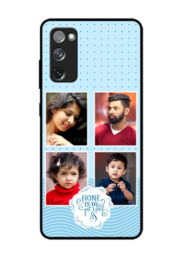Galaxy S20 FE Custom Glass Phone Case - Cute love quote with 4 pic upload Design