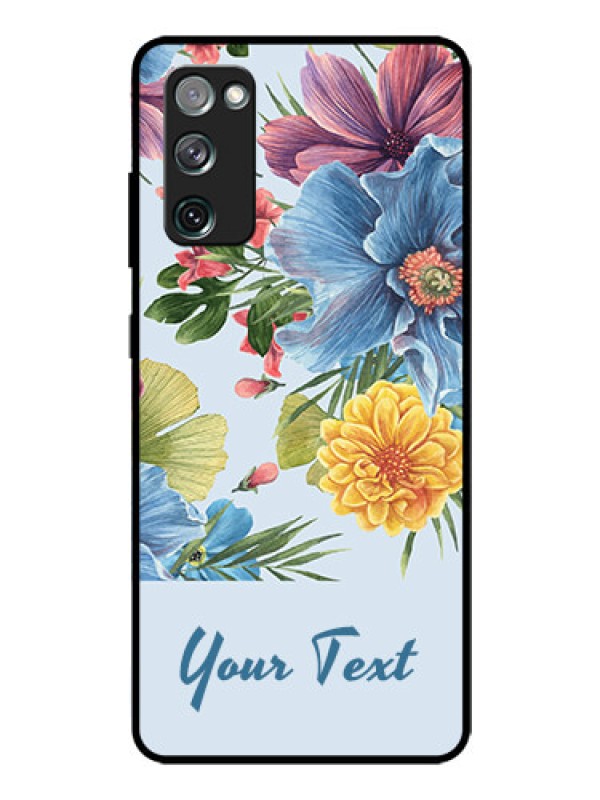 Custom Galaxy S20 FE Custom Glass Mobile Case - Stunning Watercolored Flowers Painting Design