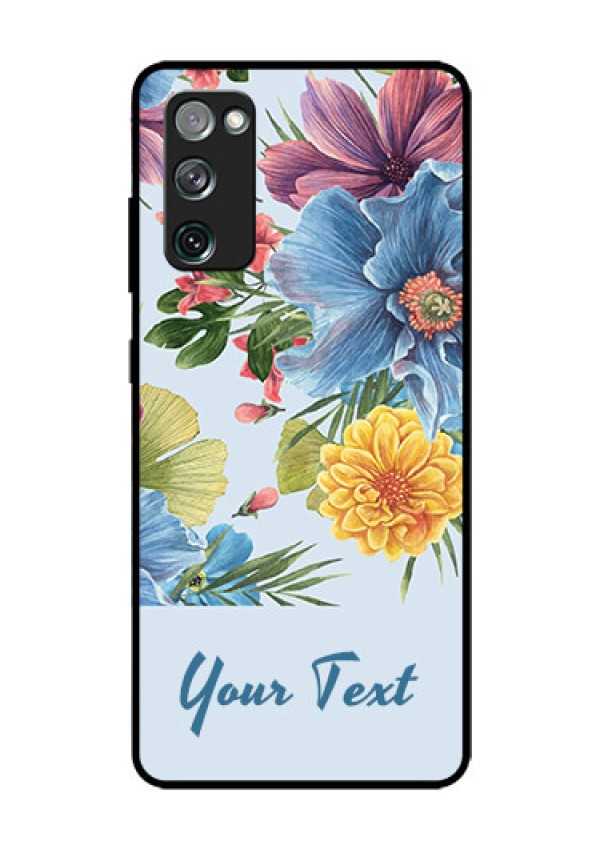 Galaxy S20 FE Custom Glass Mobile Case - Stunning Watercolored Flowers Painting Design
