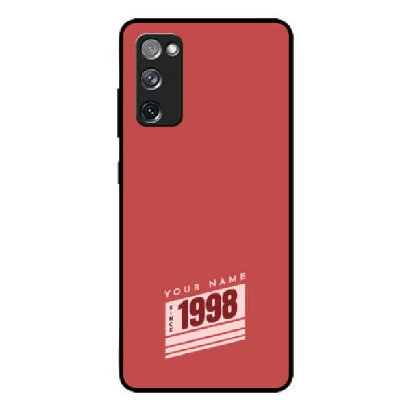 Galaxy S20 FE Custom Glass Phone Case - Red custom year of birth Design Galaxy S20 FE Custom Glass Phone Case - Red custom year of birth Design