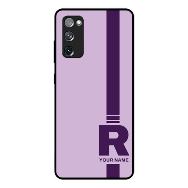 Galaxy S20 FE Photo Printing on Glass Case - Simple dual tone stripe with name Design Galaxy S20 FE Photo Printing on Glass Case - Simple dual tone stripe with name Design